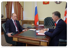 Prime Minister Vladimir Putin meeting with President Alexander Volkov of Udmurtia
