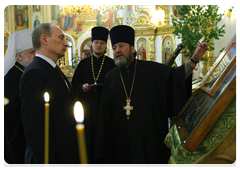 Prime Minister Vladimir Putin visiting St. Michael’s Cathedral in Izhevsk