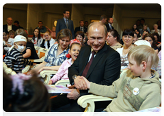 Prime Minister Vladimir Putin attending the charity show The Little Prince