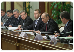 Prime Minister Vladimir Putin chairs a meeting on price setting and tariff rates