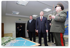 Председатель Правительства Российской Федерации В.В.Путин, прибывший с рабочей поездкой в г.Новороссийск, посетил штаб строительства порта «Военная гавань»