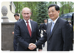 Встреча Председателя Правительства Российской Федерации В.В.Путина с Председателем КНР Ху Цзиньтао
