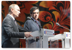 Председатель Правительства Российской Федерации В.В.Путин и Премьер-министр Франции Ф.Фийон приняли участие в церемонии открытия Российской национальной выставки в Гран-Пале