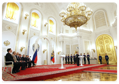 Prime Minister Vladimir Putin at a gala event devoted to Russia Day