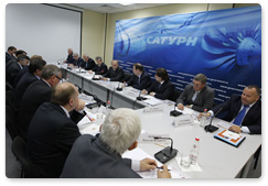 Председатель Правительства Российской Федерации В.В.Путин провел совещание по вопросам производства на НПО «Сатурн» авиационных двигателей нового поколения и энергетического оборудования