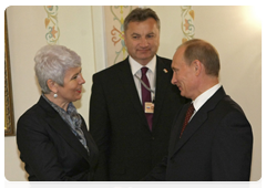 Prime Minister Vladimir Putin holding a meeting with Croatian Prime Minister Jadranka Kosor