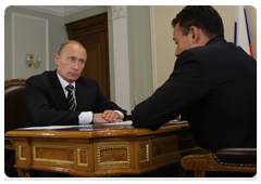 Prime Minister Vladimir Putin meeting with head of the Federal Agency for Youth Affairs Vasily Yakemenko