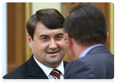 Minister of Transport Igor Levitin at a meeting of the Government of the Russian Federation
