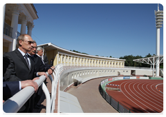 Prime Minister Vladimir Putin at  Meteor stadium in Zhukovsky