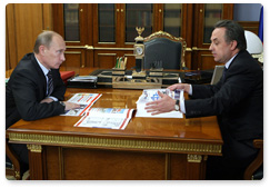 Председатель Правительства Российской Федерации В.В.Путин провел рабочую встречу с Министром спорта, туризма и молодежной политики Российской Федерации В.Л.Мутко