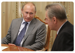 Председатель Правительства Российской Федерации В.В.Путин встретился с Президентом Международного олимпийского комитета Жаком Рогге
