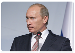 Prime Ministers Vladimir Putin at a press conference following Russian-Turkish bilateral talks