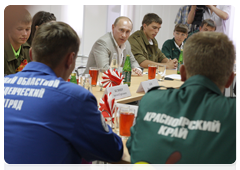 Председатель Правительства Российской Федерации В.В.Путин встретился в Сочи с представителями студенческих строительных отрядов