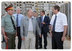 Prime Minister Vladimir Putin inspecting the construction site for a residential district for servicemen in Volgograd