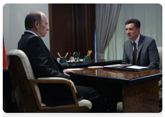 Председатель Правительства Российской Федерации В.В.Путин провел рабочую встречу с губернатором Ставропольского края В.В.Гаевским