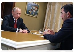 Prime Minister Vladimir Putin meeting with President of Ingushetia Yunus-Bek Yevkurov