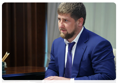 Chechen President Ramzan Kadyrov meeting with Prime Minister Vladimir Putin