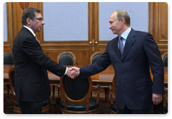 Председатель Правительства Российской Федерации В.В.Путин провел рабочую встречу с президентом «Альфа-Банка» П.О.Авеном