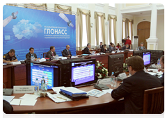 Prime Minister Vladimir Putin chairing a meeting in Ryazan on using GLONASS for the social and economic development of the Russian regions