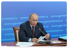 Prime Minister Vladimir Putin chairing a meeting in Ryazan on using GLONASS for the social and economic development of the Russian regions