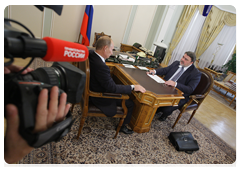 Prime Minister Vladimir Putin holding a working meeting with Federal Antimonopoly Service Head Igor Artemyev