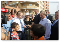 Председатель Правительства России В.В.Путин ознакомился в Подольском районе Подмосковья с ходом строительства жилья