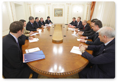 Председатель Правительства Российской Федерации В.В.Путин встретился с членами инспекционной комиссии Международной федерации футбольных ассоциаций (ФИФА)
