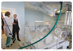 Председатель Правительства Российской Федерации В.В.Путин посетил новый перинатальный центр в Твери