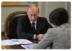Prime Minister Vladimir Putin meeting with the head of the Federal Agency for Water Resources Marina Selivyorstova