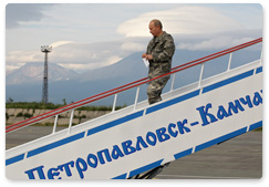 Председатель Правительства Российской Федерации В.В.Путин прибыл в Петропавловск-Камчатский