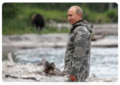 Prime Minister Vladimir Putin at the South Kamchatka federal nature reserve