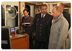 Prime Minister Vladimir Putin on board the trawler Mikhail Staritsyn