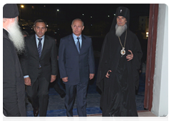 Prime Minister Vladimir Putin visiting the Life-giving Holy Trinity Cathedral in Petropavlovsk-Kamchatsky