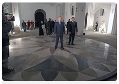 Prime Minister Vladimir Putin visiting the Life-giving Holy Trinity Cathedral in Petropavlovsk-Kamchatsky