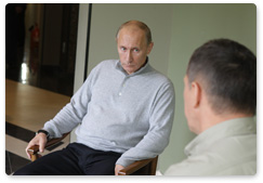 Председатель Правительства Российской Федерации В.В.Путин провел рабочую встречу с министром природных ресурсов и экологии Ю.П.Трутневым