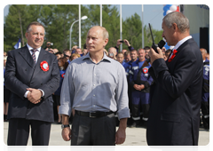 Prime Minister Vladimir Putin at the opening ceremony for the Russian section of the Russia-China pipeline