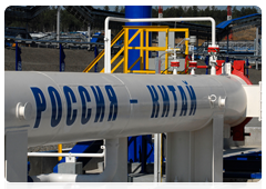 The opening ceremony for the Russian section of the Russia-China pipeline