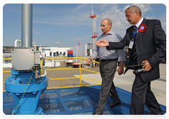 Prime Minister Vladimir Putin at the opening ceremony for the Russian section of the Russia-China pipeline