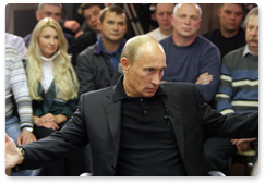 Председатель Правительства Российской Федерации В.В.Путин встретился с сотрудниками ОАО «ГМК “Норильский никель”»