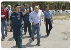 Председатель Правительства Российской Федерации В.В.Путин посетил воронежскую больницу №8, которую удалось спасти от лесного пожара