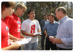 Prime Minister Vladimir Putin meeting with activists of the Young Guard movement and foreign journalists