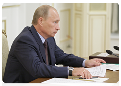 Prime Minister Vladimir Putin chairing the meeting of the Government Presidium