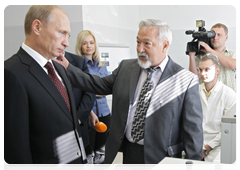 Prime Minister Vladimir Putin visiting new Oil and Gas Institute building at Siberian Federal University in Krasnoyarsk