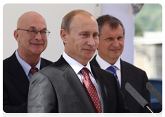 Prime Minister Vladimir Putin at the opening ceremony of new Oil and Gas Institute building at Siberian Federal University during his trip to Krasnoyarsk