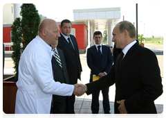 Prime Minister Vladimir Putin visiting the Federal Centre of Cardiovascular Surgery in Krasnoyarsk
