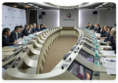 Prime Minister Vladimir Putin at the meeting on government regulation of the microelectronics market