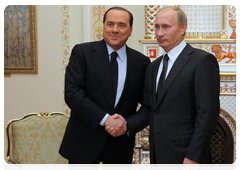 Prime Minister Vladimir Putin during the meeting with Italian Prime Minister Silvio Berlusconi