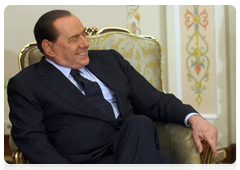 Премьер-министр Италии С.Берлускони на встрече с Председателем Правительства Российской Федерации В.В.Путиным