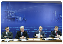 Prime Minister Vladimir Putin at a meeting in Nizhny Novgorod on the future of the petrochemical industry