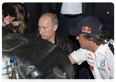 Prime Minister Vladimir Putin in Maikop speaking to drivers participating in the Silk Road Challenge, the Dakar Series